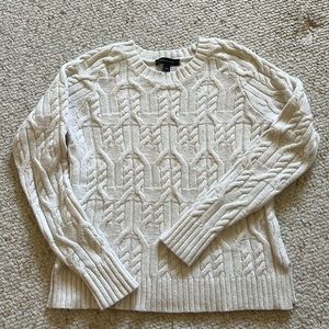 Ann Taylor Size Small cream cable knit sweater